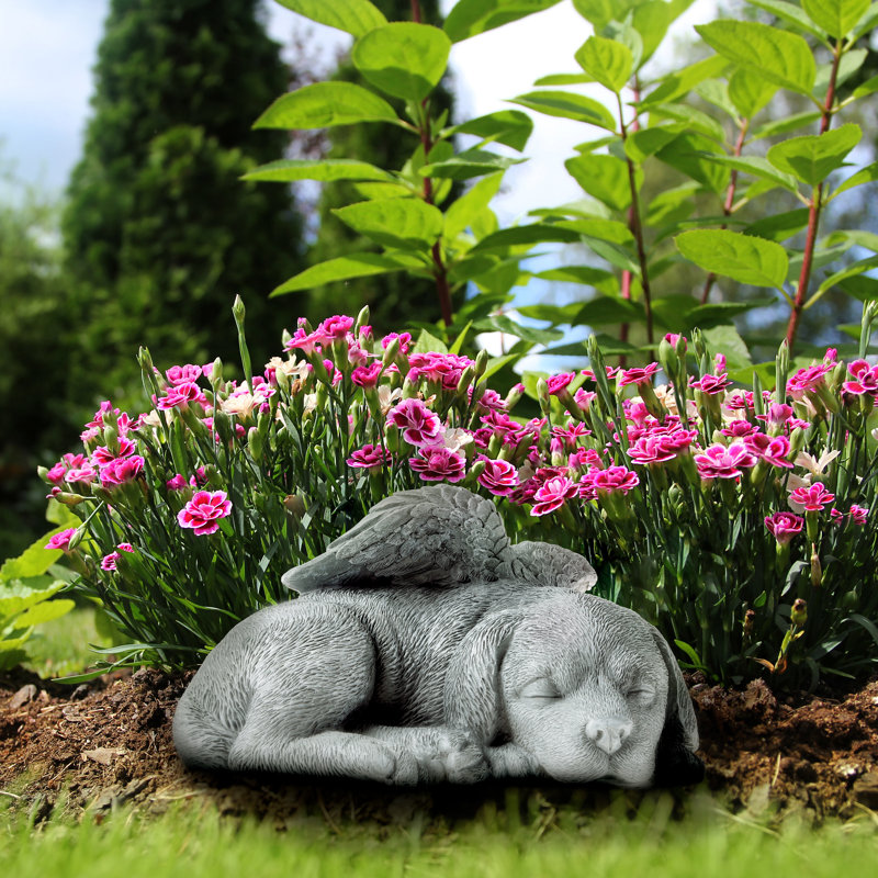 Alcott Hill® Huxley Sleeping Angel Dog Statue & Reviews Wayfair